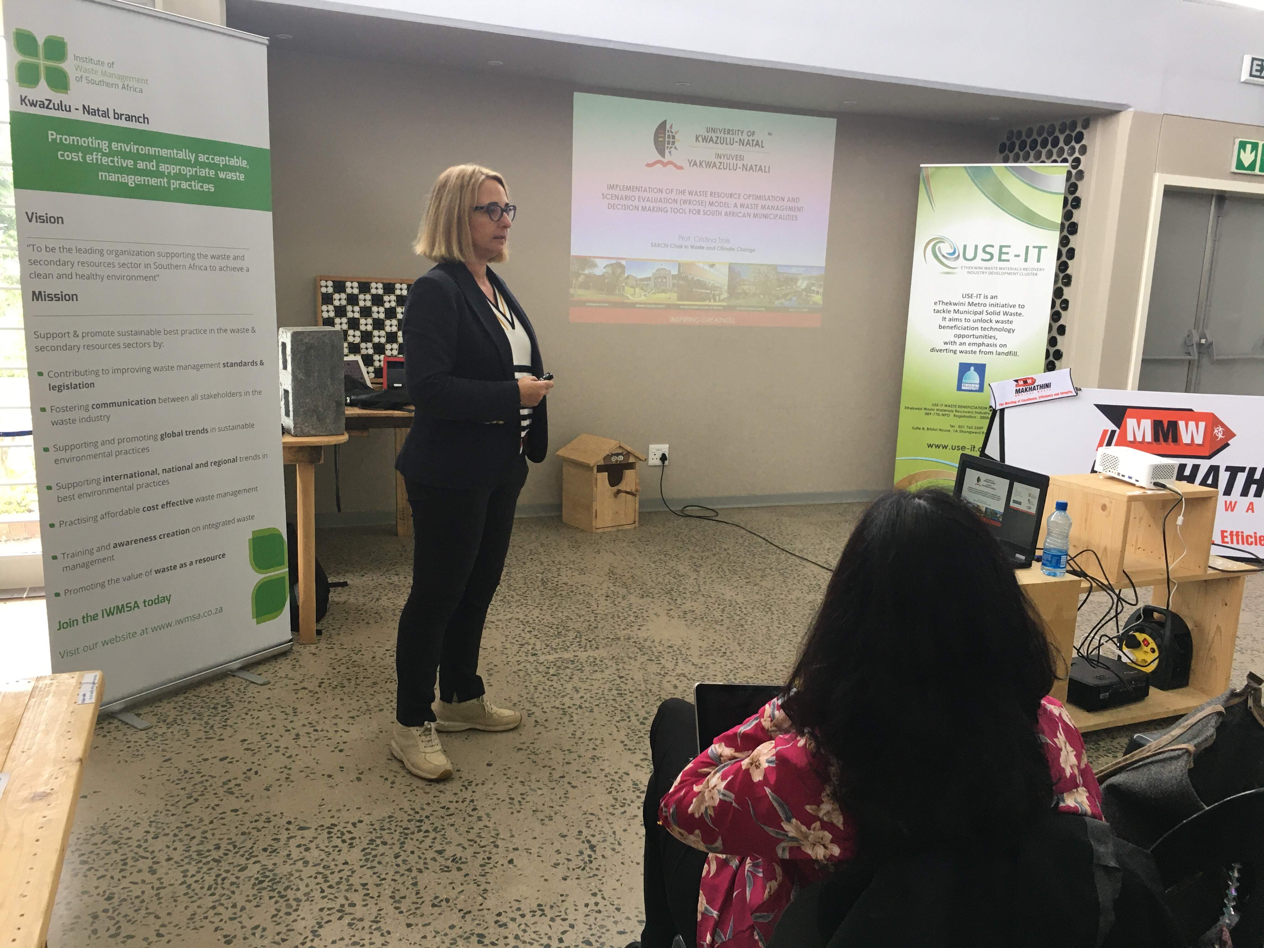 Prof Cristina Trois of UKZN presenting on the implementation of the Waste Resource Optimisation and